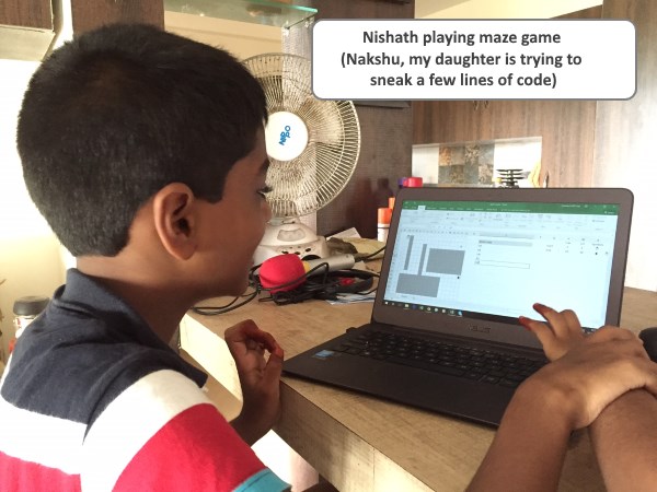 nishanth playing maze game