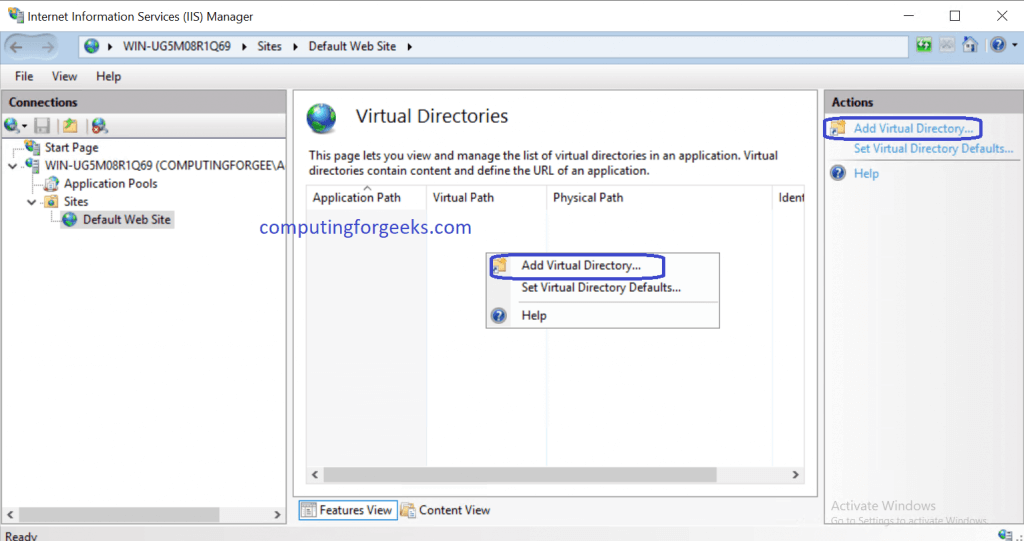 How To Add Virtual Directory on Windows IIS Server 2019