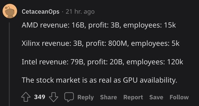 2022 AMD's market value has gone from the brink of bankruptcy to surpassing Intel for the first time